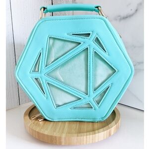 Teal Sugar Cubed Studios Brand New d20 Ita Bag D&D Dice Tray Enamel Pins Purse